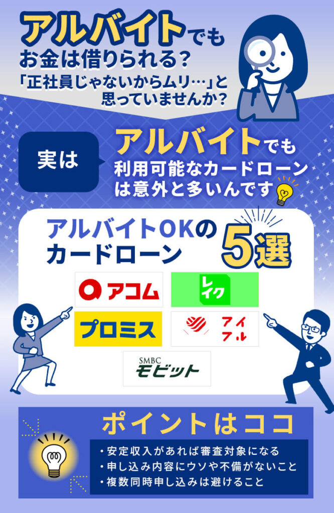 アルバイトが安全に借入を行うならカードローンがおすすめ